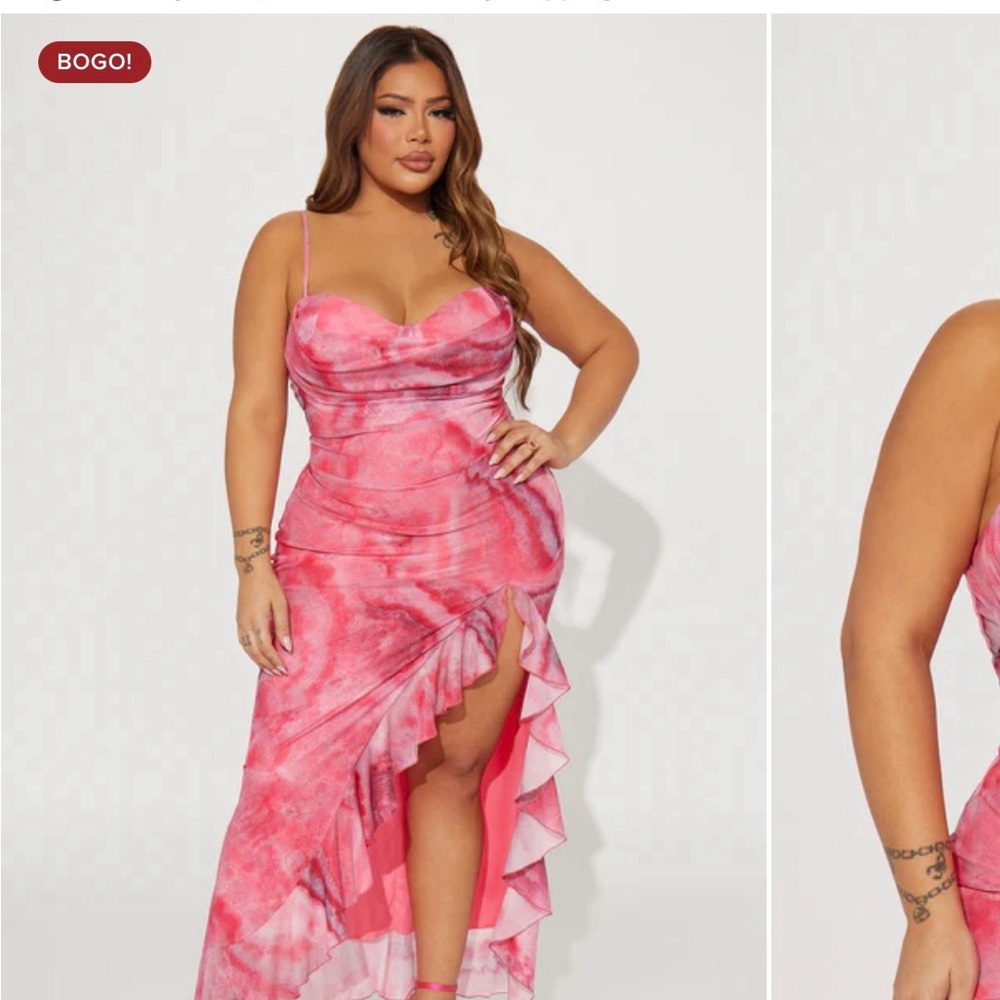 Fashion Nova Pink asymmetrical dress